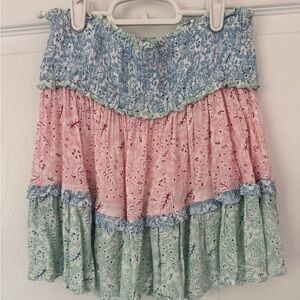 Ocean Drive Pastel Floral Mini Skirt